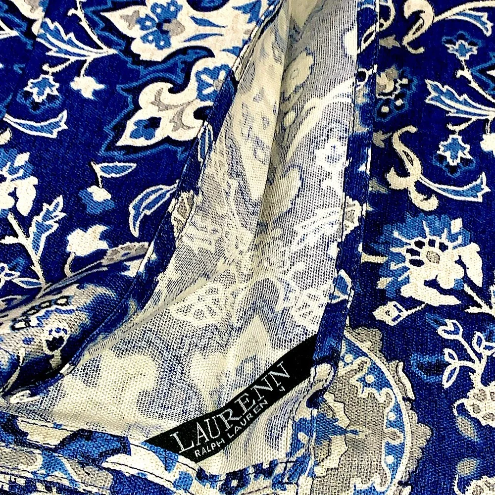 RALPH LAUREN CHAMBERS MEDALLION INFIGO SET OF 4 NAPKINS NWT COTTON 20 BY 20